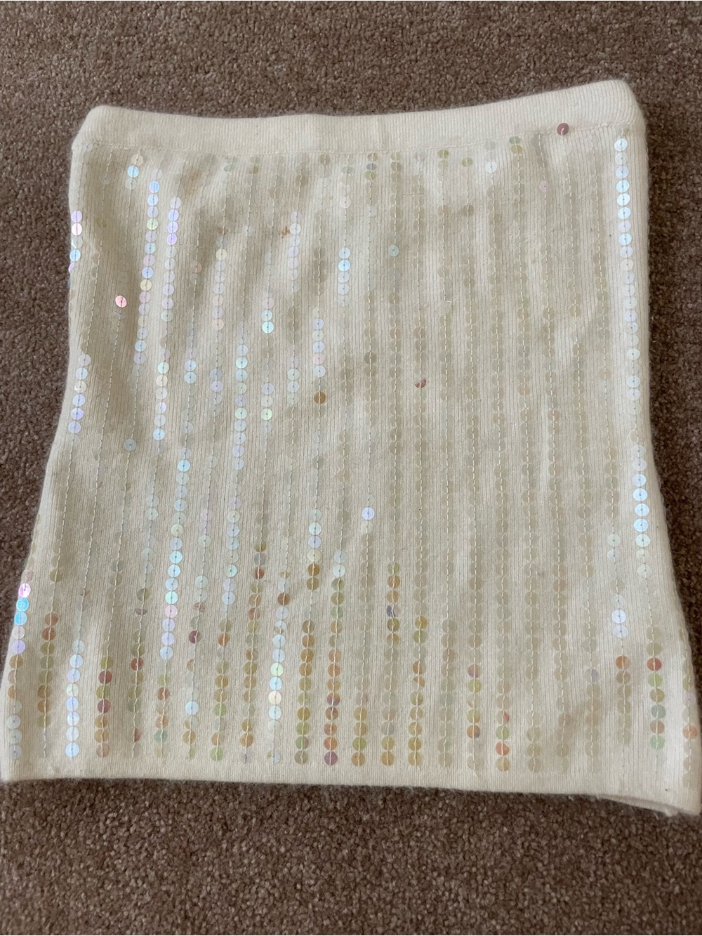 bebe vintage Cream Sequin Ribbed Sweater